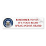 Remember to Vote, It's Your Right Bumper Sticker