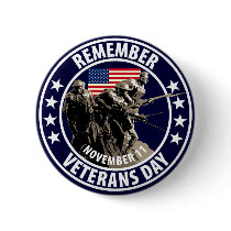 Remember Veterans Day Pinback Buttons
