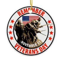 Remember Veterans Day Christmas Ornament