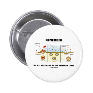Remember We All Eat Alike At The Cellular Level Pinback Buttons
