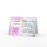 Rememberance card for baby girl or child