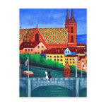 Remembering Basel Original Art Postcard