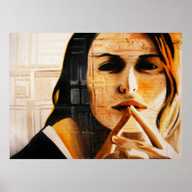 "Reminder of Silence"  Author's painting Posters