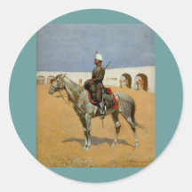 Remington's Cavalryman of the Line, Mexico (1889) Round Stickers
