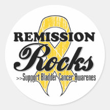 Remission Rocks - Bladder Cancer  Awareness Round Sticker