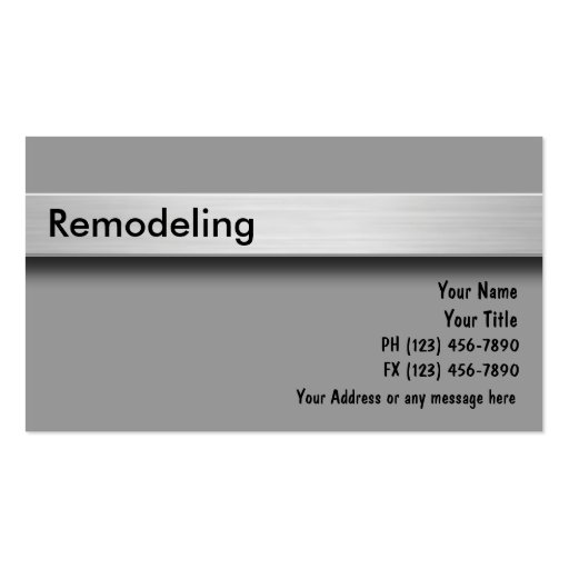 Remodeling Business Cards (front side)