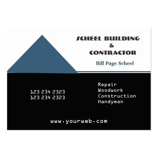 Remodeling Contractors Business Card Templates (front side)