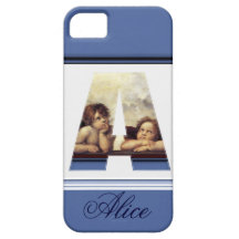 RENAISSANCE ANGEL A LETTER Winged Cherub Monogram iPhone 5 Cases