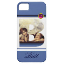 RENAISSANCE ANGEL B LETTER Winged Cherub Monogram iPhone 5 Covers