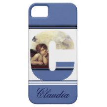 RENAISSANCE ANGEL C LETTER Winged Cherub Monogram iPhone 5 Cover