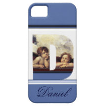 RENAISSANCE ANGEL D LETTER Winged Cherub Monogram iPhone 5 Cases