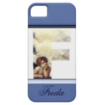 RENAISSANCE ANGEL F LETTER Winged Cherub Monogram iPhone 5 Cases