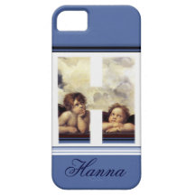 RENAISSANCE ANGEL H LETTER Winged Cherub Monogram iPhone 5 Cover