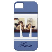 RENAISSANCE ANGEL M LETTER Winged Cherub Monogram iPhone 5 Cover