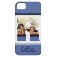 RENAISSANCE ANGEL R LETTER Winged Cherub Monogram iPhone 5 Covers