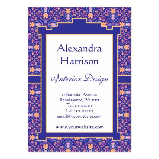 Renaissance Arts and Crafts Floral Pattern Business Cards