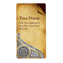 RENAISSANCE Brown Parchment Shipping Label