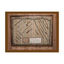 Renaissance Era Blacksmith Tools postcards