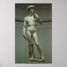 Renaissance Marble Statue of David by Michelangelo Print