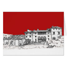 Renaissance museum red greeting card