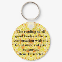 Rene Descartes Literature Quote keychains