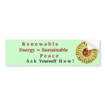 renewable energy sustainable peace bumper stickers