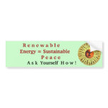 renewable energy sustainable peace bumper sticker