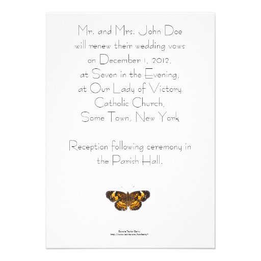 Renewal of Wedding Vows/Camellia-Butterfly Personalized Invitations