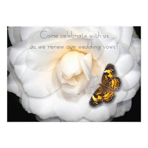 Renewal of Wedding Vows/Camellia-Butterfly Personalized Invitations