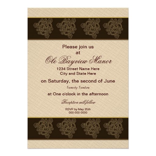 Renewing Wedding Vows Invitation- Brown/Beige/Gold