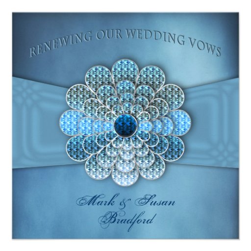 Renewing Wedding Vows - Invitation - Elegant Blue