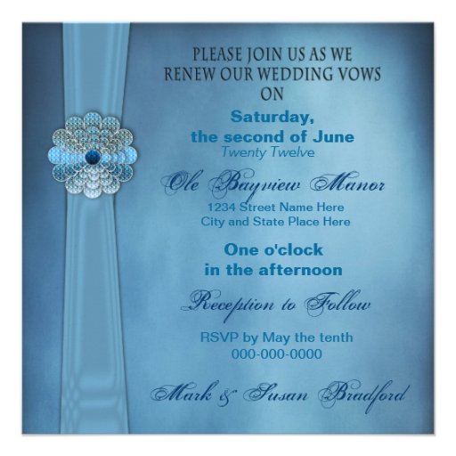 Renewing Wedding Vows - Invitation - Elegant Blue