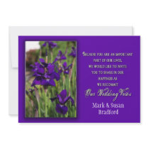 RENEWING WEDDING VOWS - INVITATION - PURPLE IRIS
