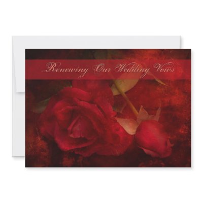 Renewing Vows on Renewing Wedding Vows Invitation Red Roses By Trudywilkerson