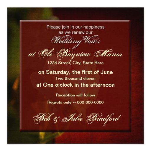 Renewing Wedding Vows - Invitations