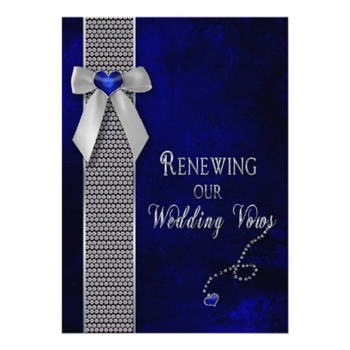 Renewing Wedding Vows Invitations  Cobolt Blue