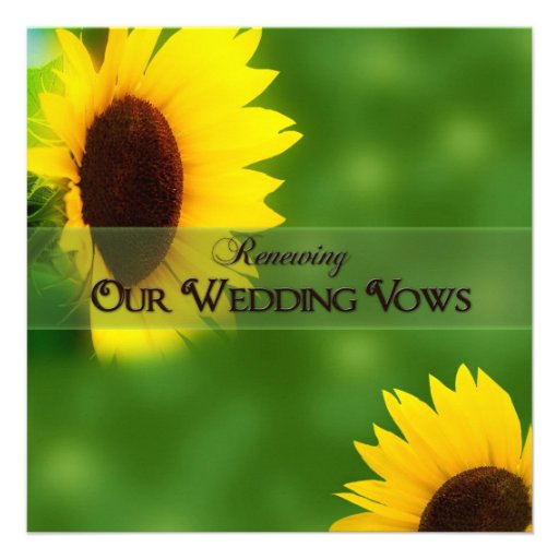 RENEWING WEDDING VOWS -  INVITATIONS -SUNFLOWERS