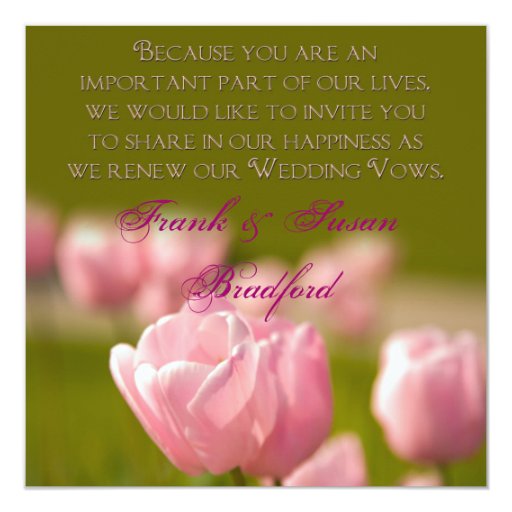 RENEWING WEDDING VOWS - TULIPS INVITATION Zazzle