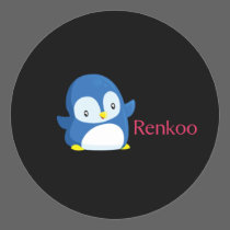 Renkoo Penguin Black Sticker by renkoo Renkoo Penguin Black Sticker