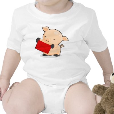 Renkoo Pig with Red Envelope T Shirts by renkoo