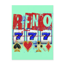 RENO - DISTRESSED AND PAINT SPLATTER POSTCARD