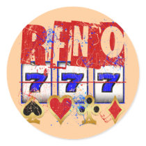 RENO - DISTRESSED AND PAINT SPLATTER ROUND STICKER