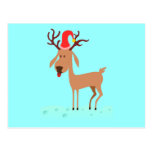 Reno lindo del dibujo animado del navidad tarjetas postales