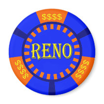 RENO POKER CHIP FRIDGE MAGNETS