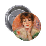 Renoir Jean Samary in a Low Necked Dress Pinback Button