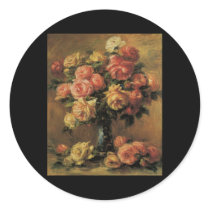 Renoir Les Roses Dans Un Vase Sticker