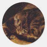 Renoir Sleeping Cat Stickers