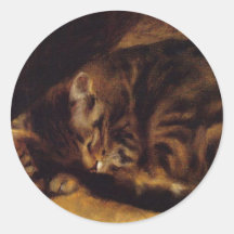 Renoir Sleeping Cat Stickers