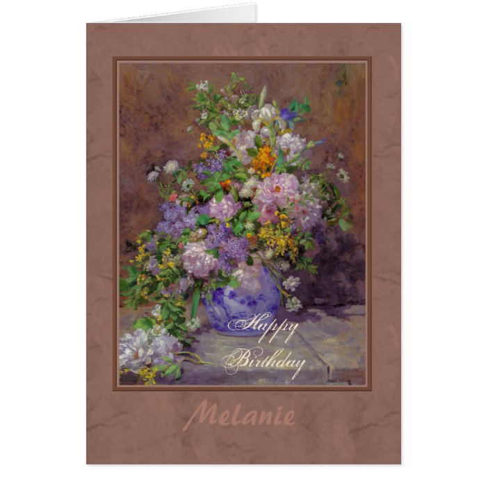Renoir spring flower bouquet CC0864 Happy Birthday Card