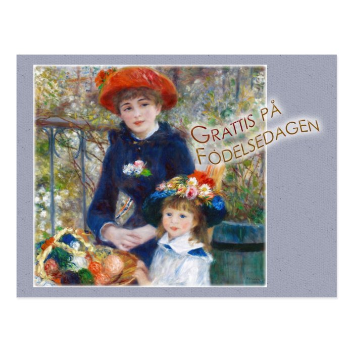 Renoir Två systrar CC0399 Födelsdagskort Postcard